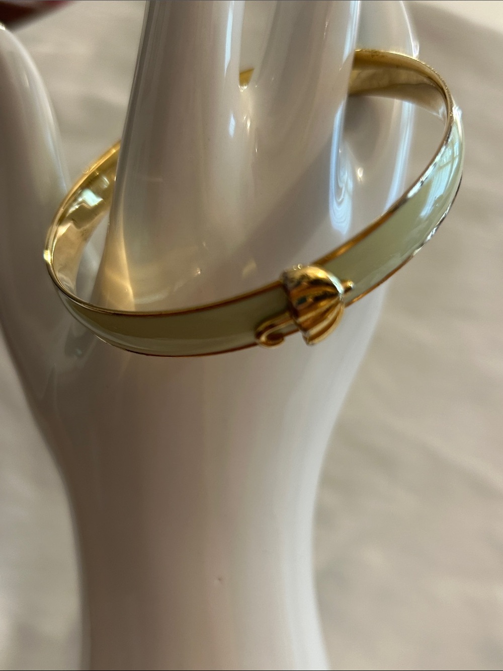 J. Crew Pale Green Enamel and Gold-Tone Bangle